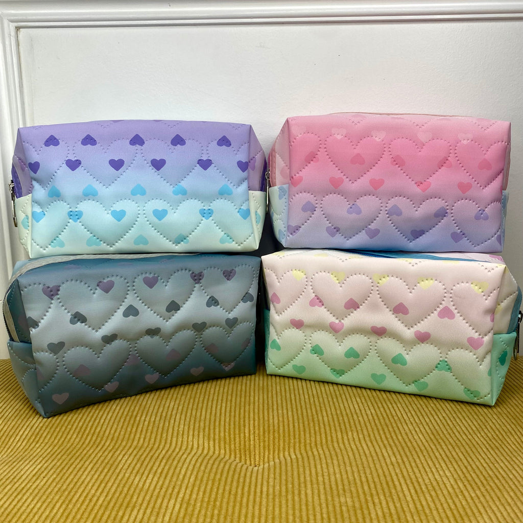 Stand Up Rectangle Zip Bag - Hearts