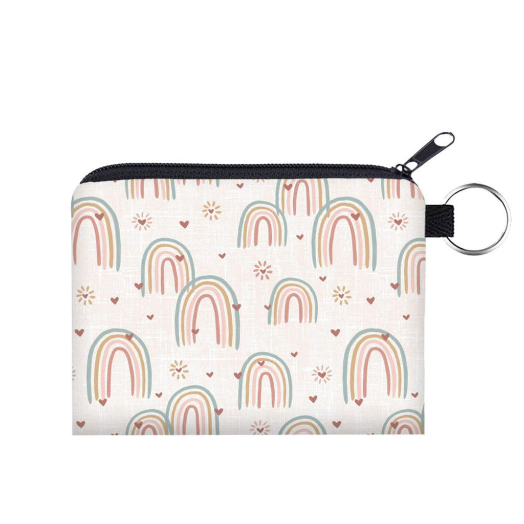 Mini Pouch - Rainbow Heart Pale Pink